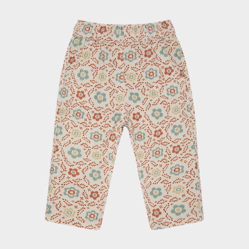 Calça de Bebê Feminina Veludo Estampada - CRU