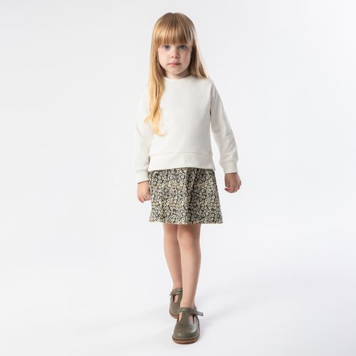 Vestido de Bebê Feminino Moletom com Saia Estampa Mil Flores - VERDE