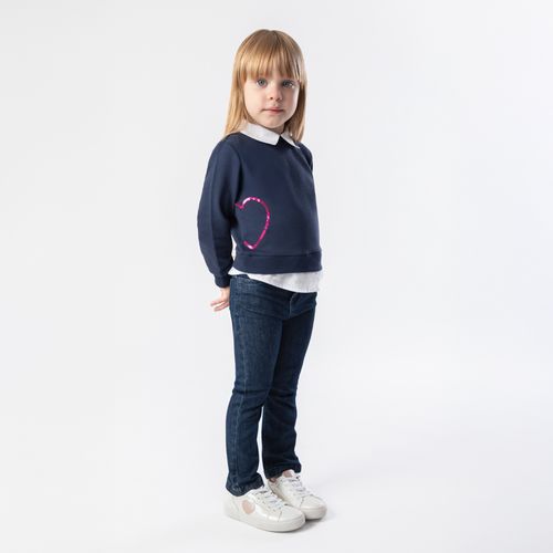 Moletom de Bebê Menina Manga Longa Algodão - AZUL MARINHO