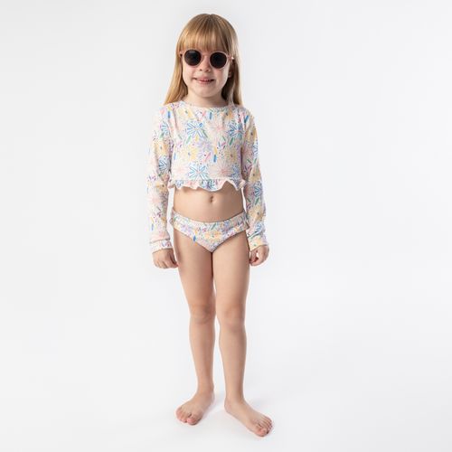 Biquíni de Bebê Feminino de Manga Longa com Proteção UV50+ Estampa Expressar - ESTAMPADO