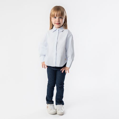 Calça Jeans de Bebê Feminina - AZUL MARINHO
