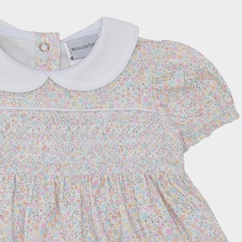 Macacão Vestido de Bebê Feminino Liberty Fabrics Mini Flower - AMARELO