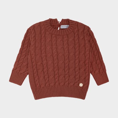 Blusa de Bebê Feminina Tricot Manga Longa - BRICK