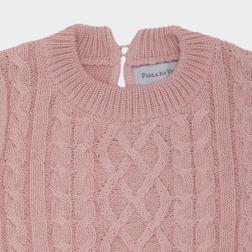 Blusa de Bebê Feminina Tricot Manga Longa - ROSA MESCLA