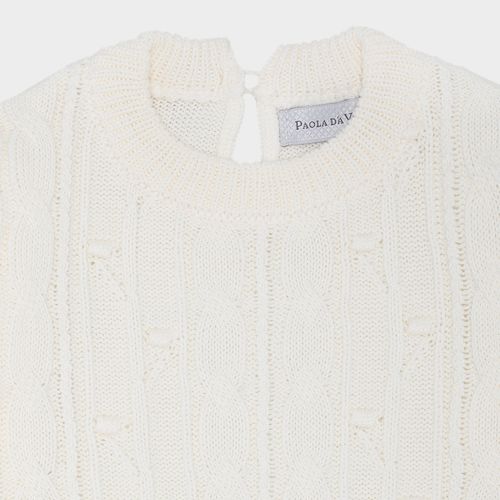 Blusa de Bebê Feminina Tricot Manga Longa - NATURAL