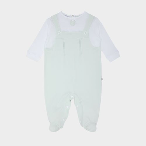 Macacão de Bebê Masculino Longo Egípcio Gold Fio 50 com Jardineira - VERDE
