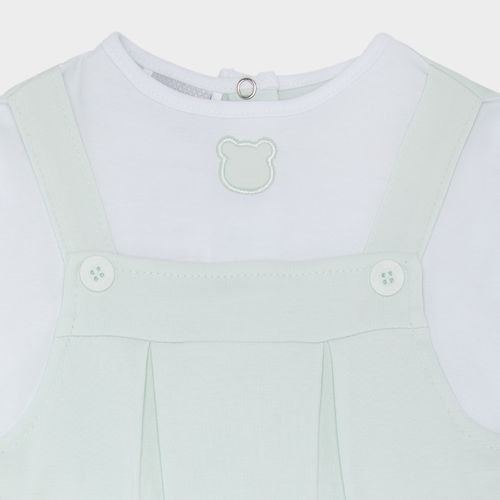 Macacão de Bebê Masculino Longo Egípcio Gold Fio 50 com Jardineira - VERDE