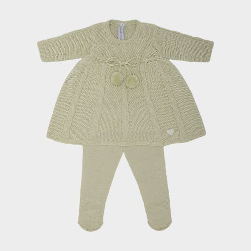 Saída de Maternidade Feminina Tricot com Laço de Pompom - ALOE WASH