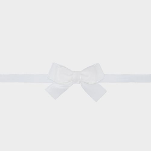 Faixa de Bebê com Laço Veludo - BRANCO