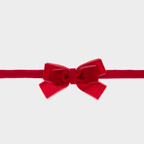 Faixa de Bebê com Laço Veludo - VERMELHO