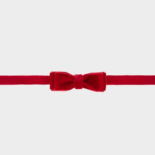 Faixa de Bebê com Laço Duplo Veludo - VERMELHO