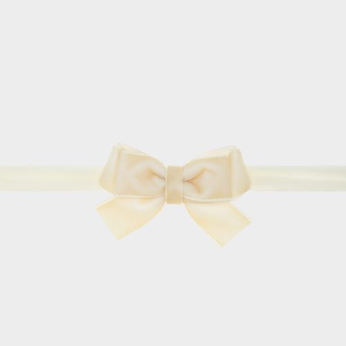Faixa de Bebê com Laço Veludo - AMARELO