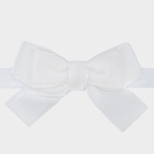 Faixa de Bebê com Laço Veludo - BRANCO