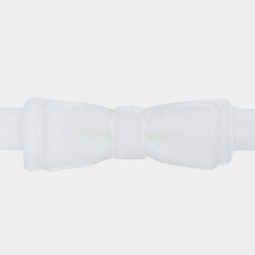 Faixa de Bebê com Laço Duplo Veludo - BRANCO
