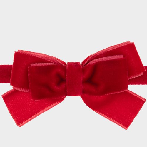 Faixa de Bebê com Laço Veludo - VERMELHO