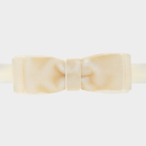 Faixa de Bebê com Laço Duplo Veludo - AMARELO