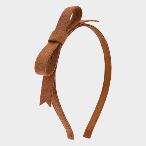 Tiara Infantil com Laço Suede - CAMELO