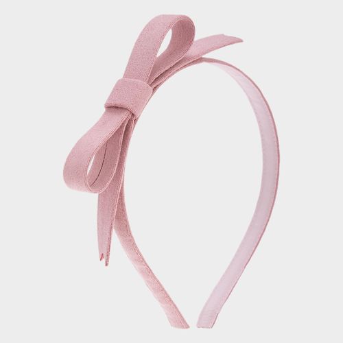 Tiara Infantil com Laço Suede - ROSA ANTIGO