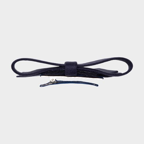 Laço Infantil de Cabelo Suede - AZUL MARINHO