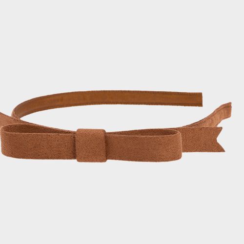 Tiara Infantil com Laço Suede - CAMELO