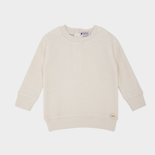 Blusa de Bebê Masculina de Manga Longa Malha Jacquard - OFF WHITE