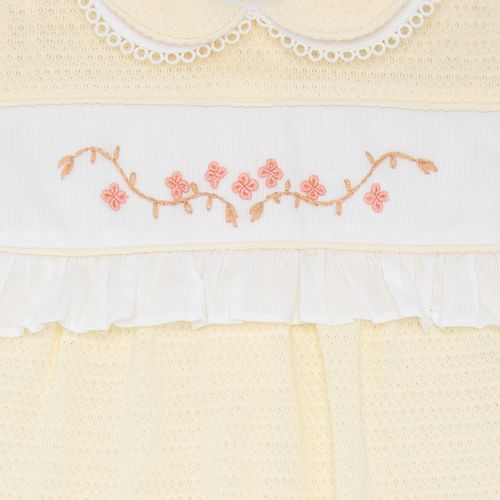 Macacão de Bebê Feminino com Bordados - AMARELO
