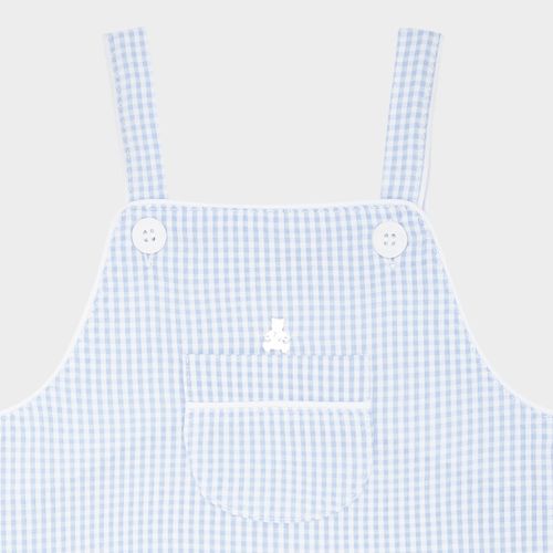 Romper de Bebê Masculino Annaruga Xadrez - AZUL BEBE