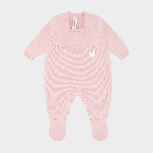 Saída de Maternidade Tricot Coelho - MESCLA AZUL CLARO
