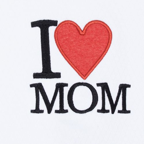 Macacão de Bebê unissex Longo I Love Mom - BRANCO