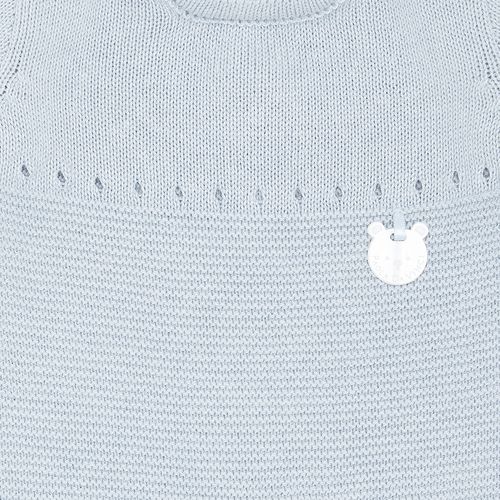 Saída de Maternidade Tricot Coelho - AZUL MESCLA