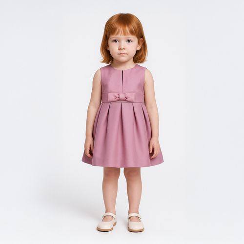 Vestido de Bebê Feminino Zibeline com Laço - ROSE