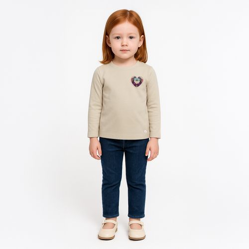 Blusa de Bebê Feminina Coração Manga Longa - CRU