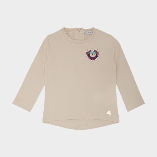 Blusa de Bebê Feminina Coração Manga Longa - CRU