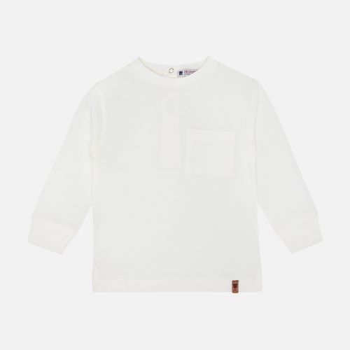 Camiseta de Bebê Masculina Manga Longa Malhão Pima - OFF WHITE