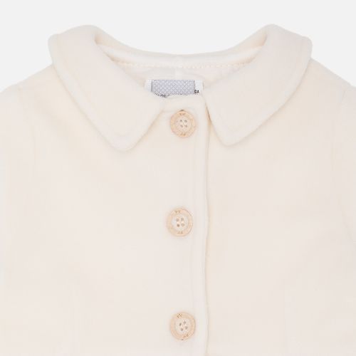 Casaco de Bebê Feminino com Gola - OFF WHITE