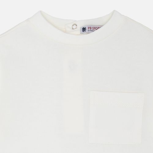 Camiseta de Bebê Masculina Manga Longa Malhão Pima - OFF WHITE