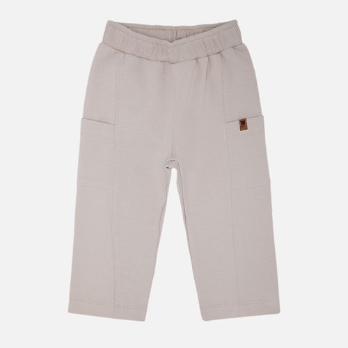 Calça de Bebê Masculina com Bolsos Laterais - BEGE