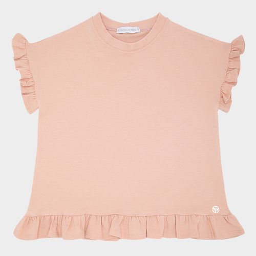 Blusa Infantil Feminina de Manga Curta Algodão - ROSE