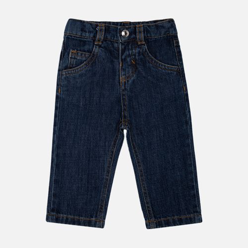 Calça Jeans de Bebê Masculina com Bolsos - AZUL MARINHO