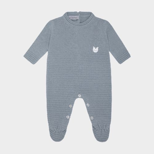 Saída de Maternidade Masculina Tricot Canelada - AZUL CLARO