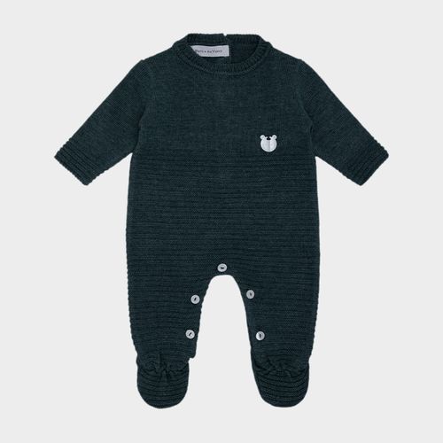 Saída de Maternidade Masculina Tricot Canelada - VERDE BOTTLE