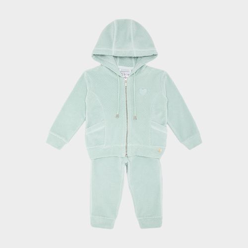 Conjunto Plush de Bebê Menina com Capuz - VERDE
