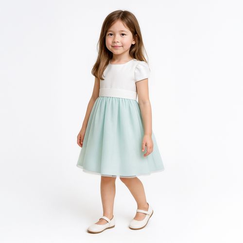 Vestido de Festa de Bebê Feminino Tule - VERDE