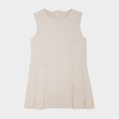 Vestido de Bebê Feminino com Pregas - OFF WHITE