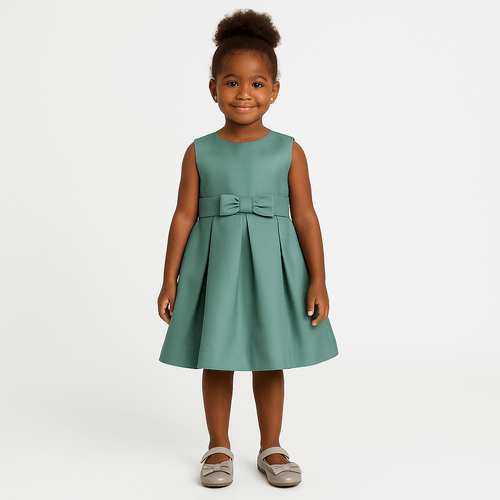 Vestido de Bebê Feminino Zibeline com Laço - VERDE