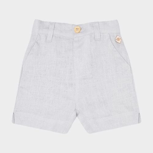 Bermuda de Bebê Masculina Puro Linho - CINZA