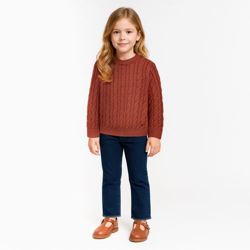 Blusa Infantil Feminina Tricot Manga Longa - BRICK
