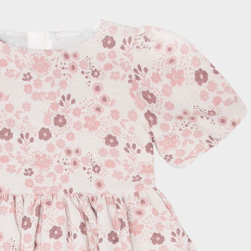 Vestido Infantil Feminino Jacquard Floral - ROSE