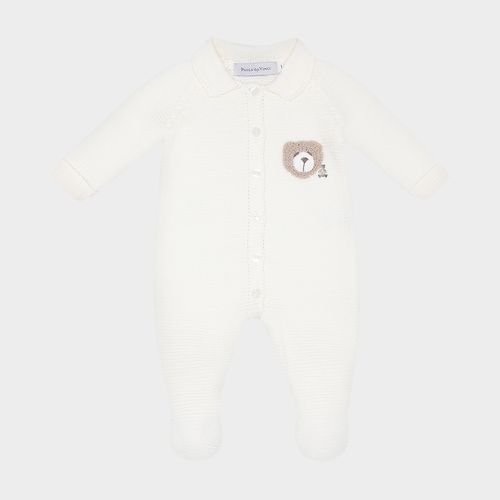 Saída de Maternidade Feminina Tricot Ursinho - NATURAL