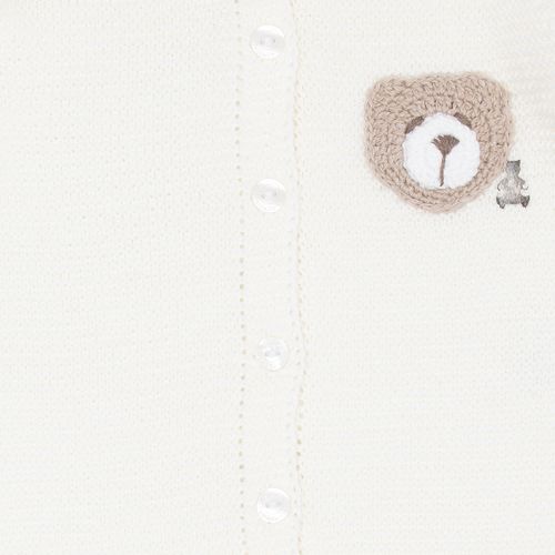 Saída de Maternidade Feminina Tricot Ursinho - NATURAL